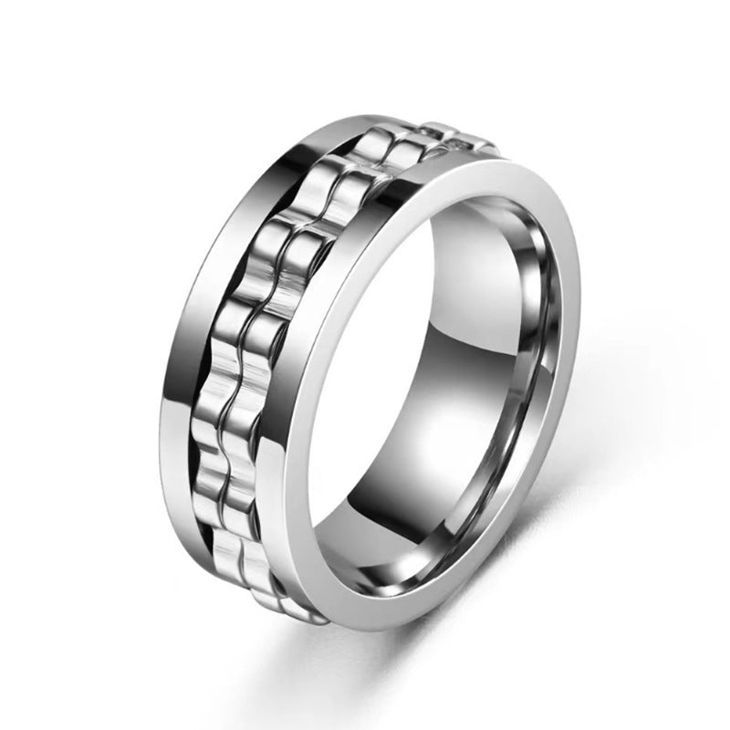 Bague Fidget Spinner en Titane pour Hommes