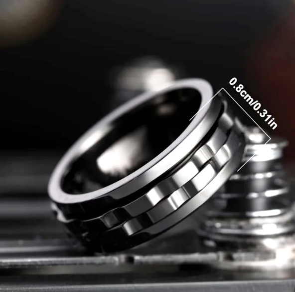 Bague Fidget Spinner en Titane pour Hommes