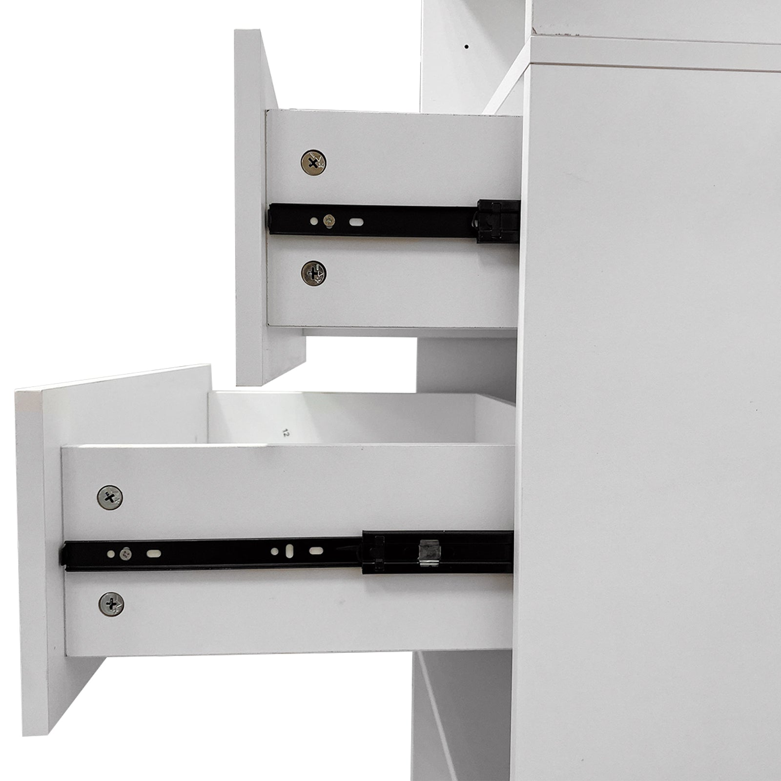 Système d'Organisateur de Placard Modulaire en Bois C1 avec 2 Tiroirs 3 Étagères, Montage Mural pour Dressing et Chambre, Rangement Intégré pour Vêtements, Blanc 23.62''L x 16.04''P x 31.49''H
