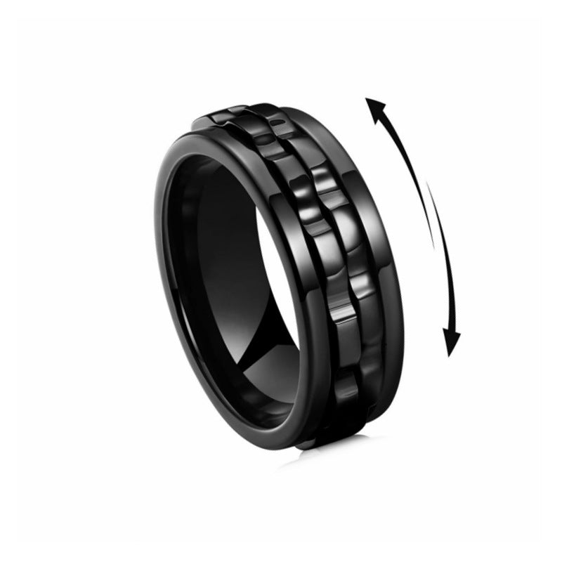 Bague Fidget Spinner en Titane pour Hommes
