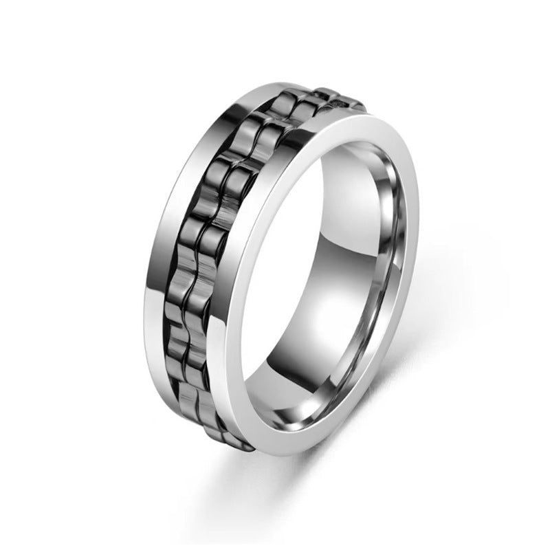 Bague Fidget Spinner en Titane pour Hommes